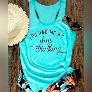 You had me at day drinking tank tops! Sizes and colors available in comments.